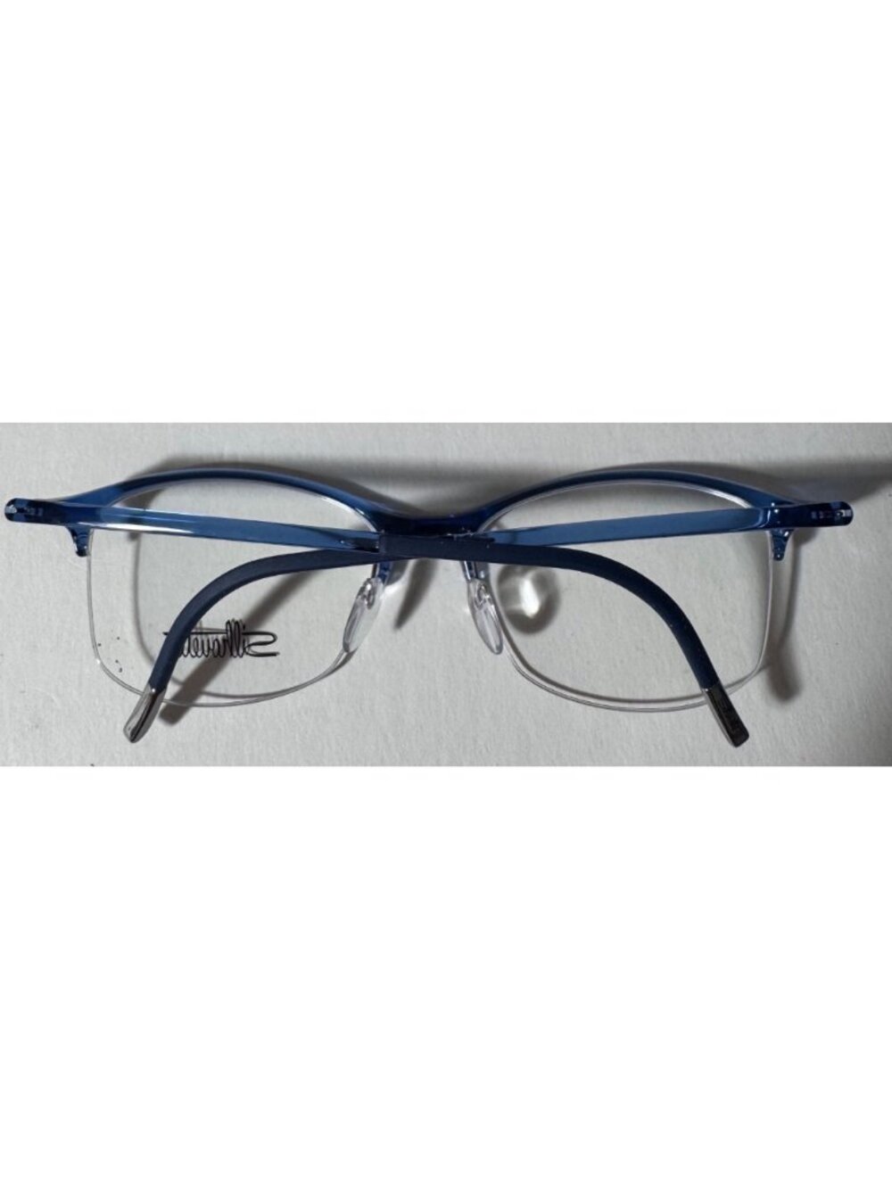 Silhouette SPX 1586 51-16 Womens Blue Half-Rim Eyeglasses Lightweight Frame - Picture 6 of 12
